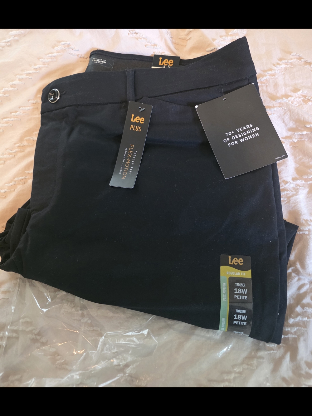 Lee Black Plus Women's Stretch Trousers Size 18W.